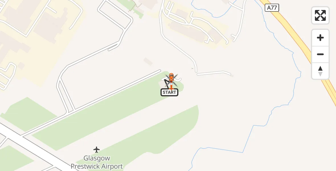 Flight route Coastguard Helicopter Glasgow Prestwick Airport - Glasgow Prestwick Airport, 28 October 2026, 17:38
