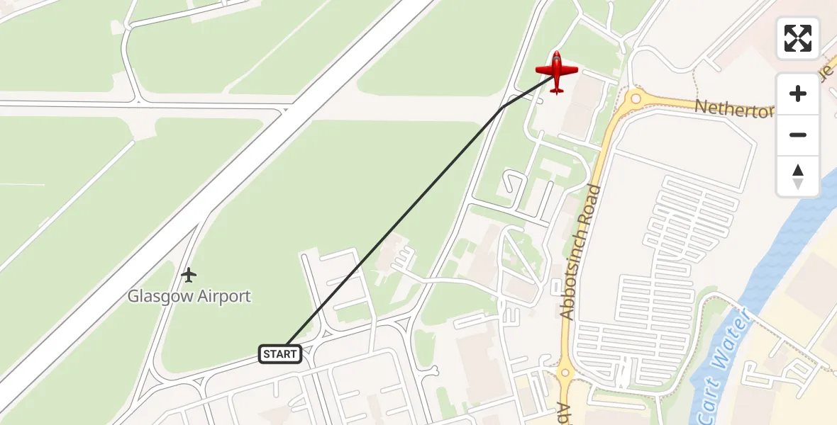 Flight route Air Ambulance Aircraft Glasgow Airport - Glasgow Airport, 28 October 2026, 18:05