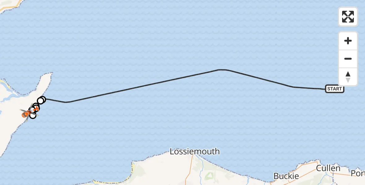 Flight route Coastguard Helicopter North Sea - Hilton of Cadboll, 28 October 2026, 18:12