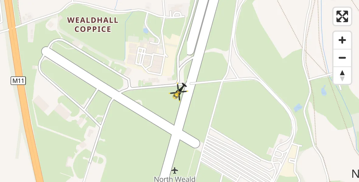 Flight route Police Helicopter North Weald Airfield - North Weald Airfield, 29 October 2026, 00:49
