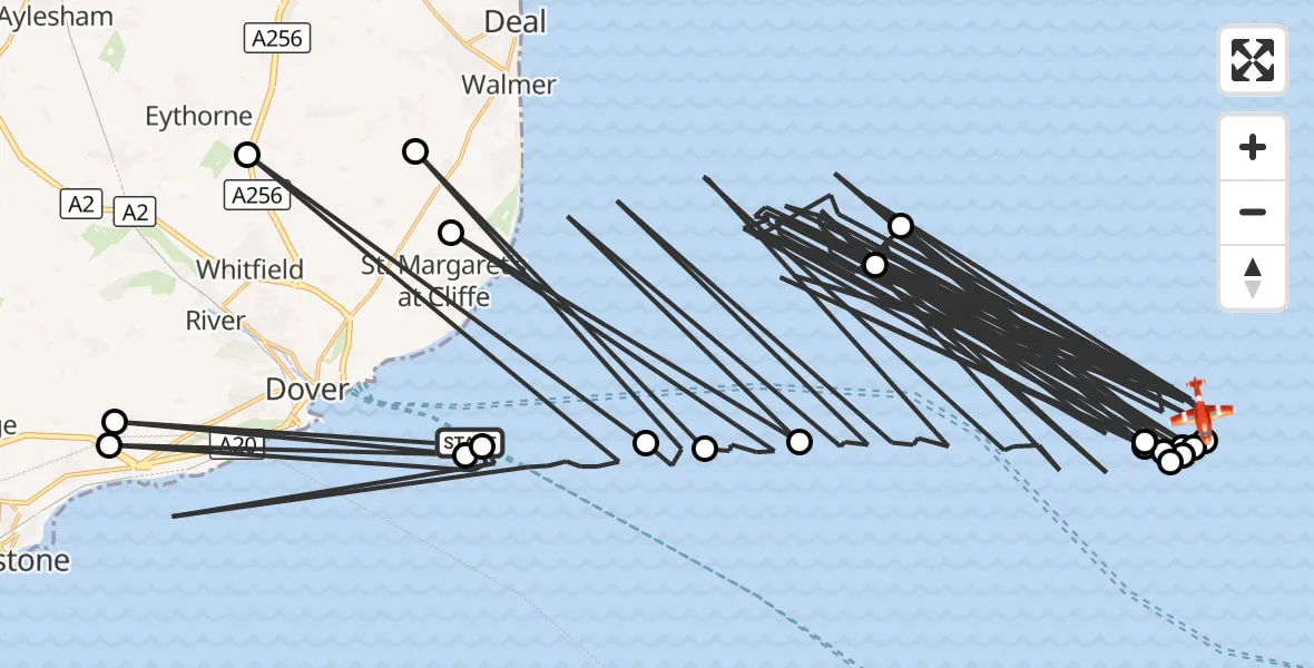Flight route Coastguard Drone English Channel - North Sea, 29 October 2026, 02:55