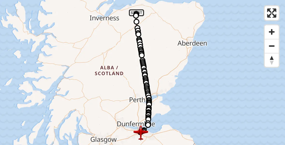 Flight route Air Ambulance Aircraft Dallas - Edinburgh Airport, 29 October 2026, 04:11