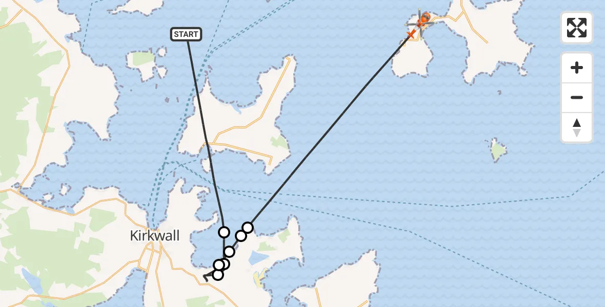 Flight route Coastguard Helicopter North Atlantic Ocean - North Atlantic Ocean, 29 October 2026, 06:57