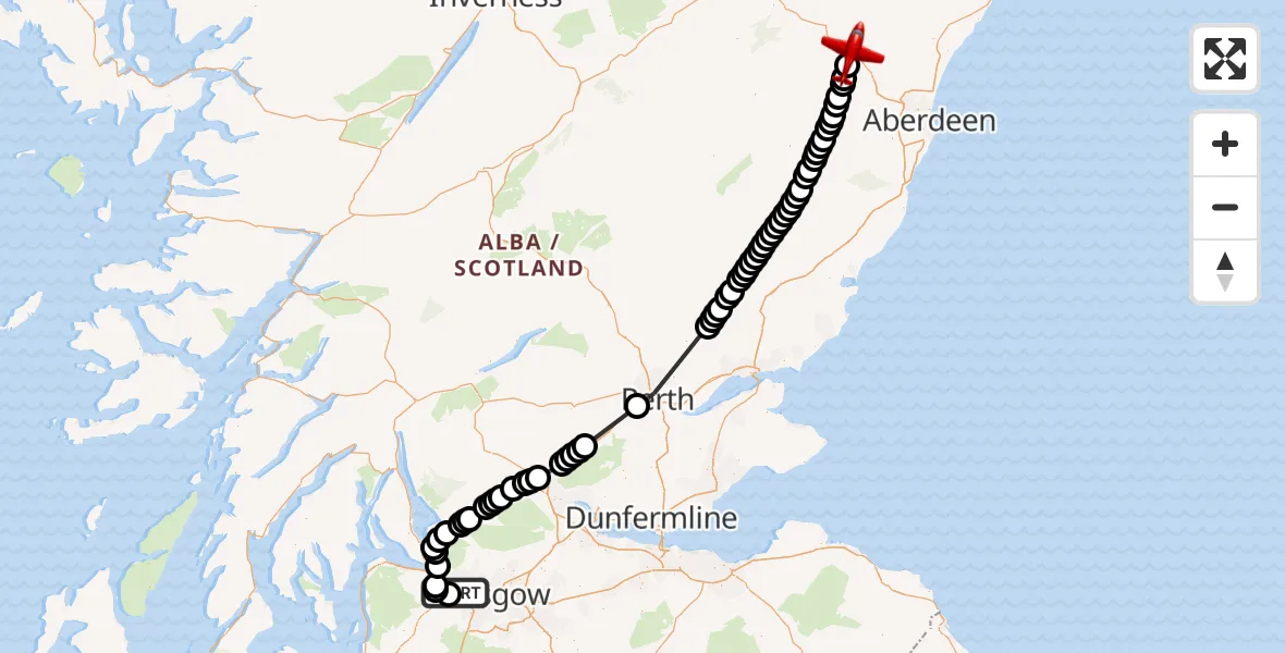 Flight route Air Ambulance Aircraft Glasgow Airport - Whiteford, 29 October 2026, 10:51