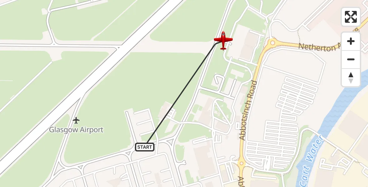 Flight route Air Ambulance Aircraft Glasgow Airport - Glasgow Airport, 29 October 2026, 15:23