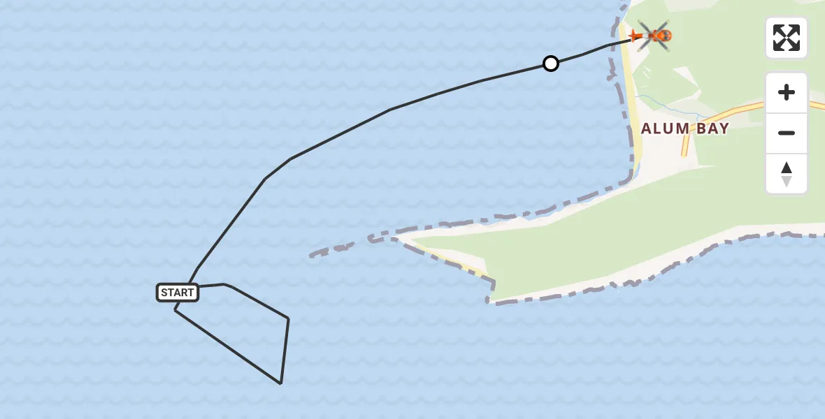 Flight route Coastguard Helicopter English Channel - Totland, 29 October 2026, 15:30