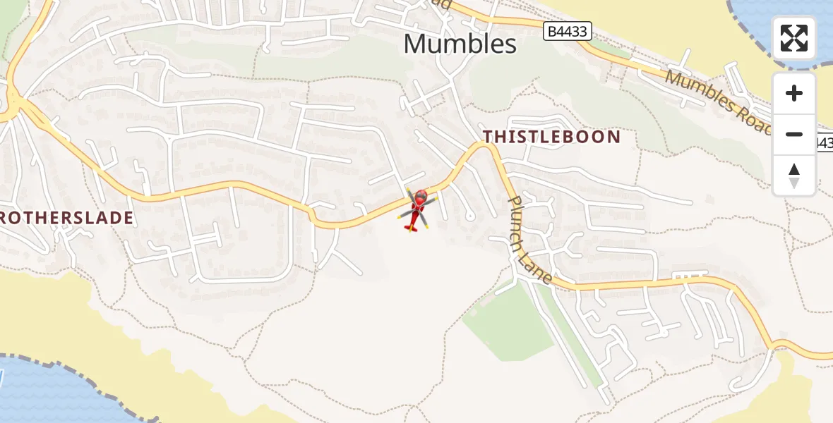 Flight route Air Ambulance Helicopter Mumbles - Mumbles, 29 October 2026, 16:05