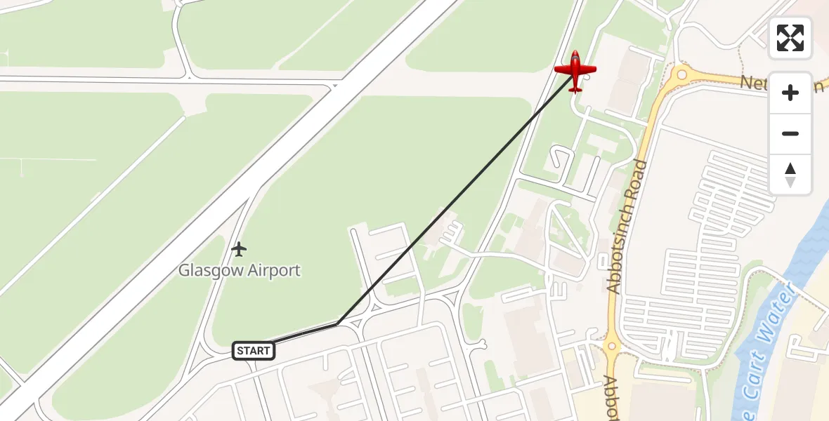 Flight route Air Ambulance Aircraft Glasgow Airport - Glasgow Airport, 29 October 2026, 16:54