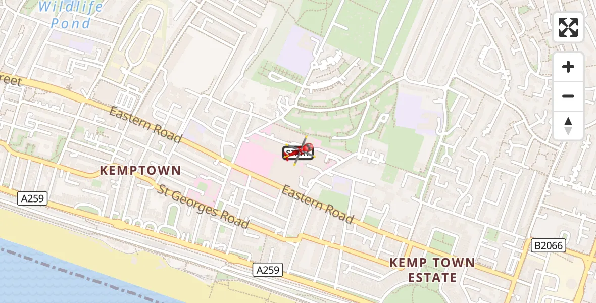 Flight route Air Ambulance Helicopter Brighton - Brighton, 29 October 2026, 17:39