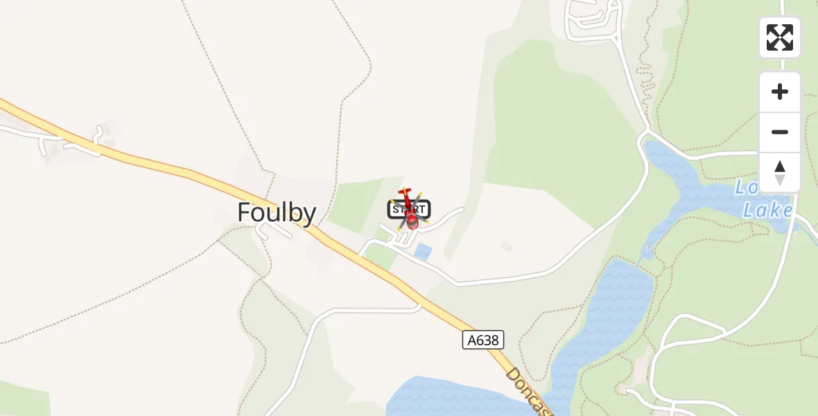 Flight route Air Ambulance Helicopter YAA Nostell Helicopter Port - YAA Nostell Helicopter Port, 29 October 2026, 19:02