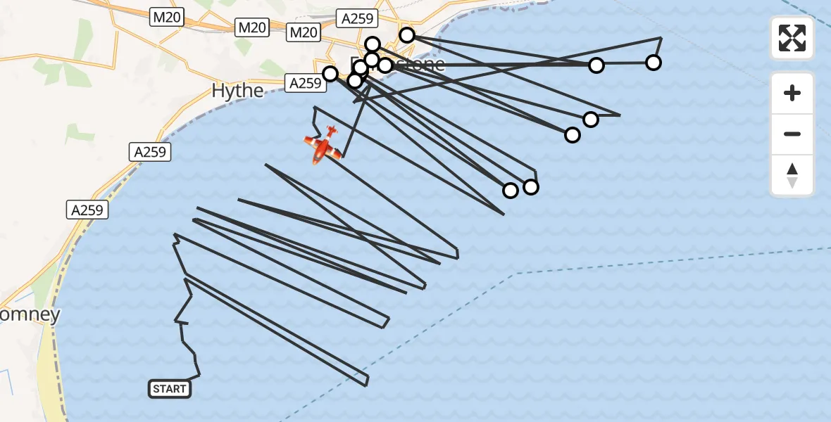 Flight route Coastguard Drone English Channel - English Channel, 30 October 2026, 10:44
