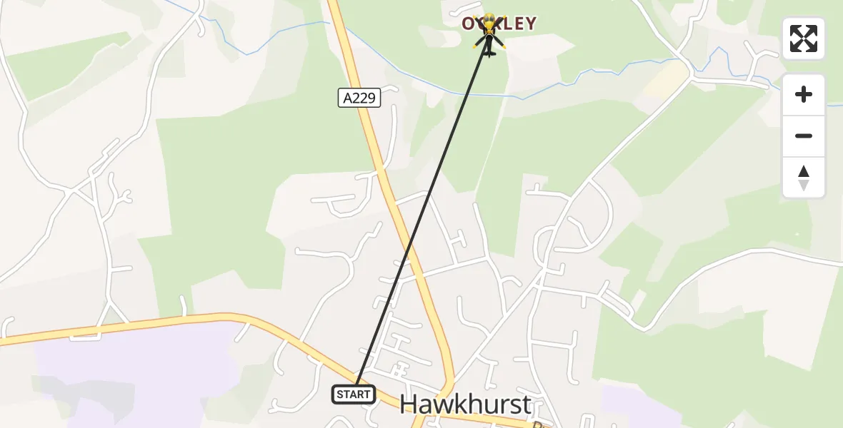Flight route Police Helicopter Hawkhurst - Hawkhurst, 30 October 2026, 11:01