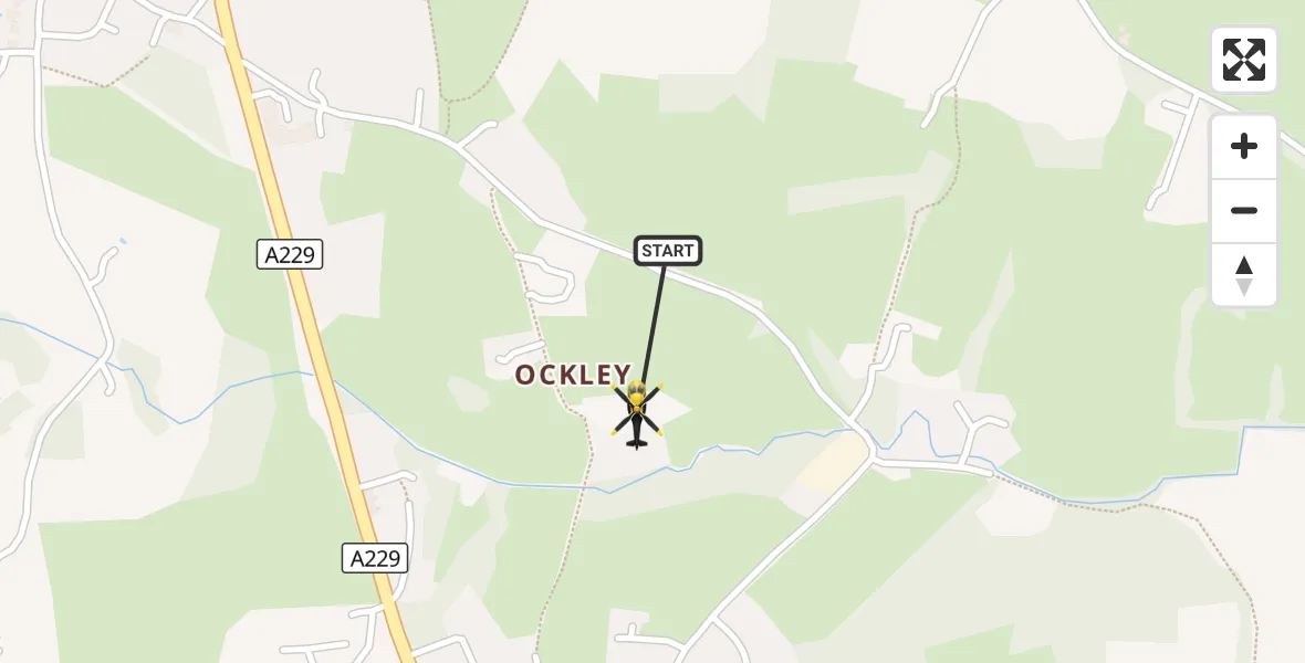 Flight route Police Helicopter Hawkhurst - Hawkhurst, 30 October 2026, 11:16