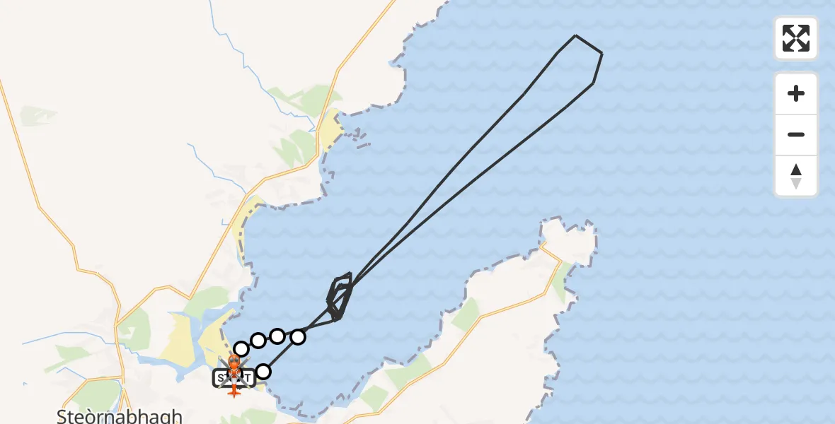 Flight route Coastguard Helicopter Stornoway Airport - Stornoway Airport, 30 October 2026, 13:54