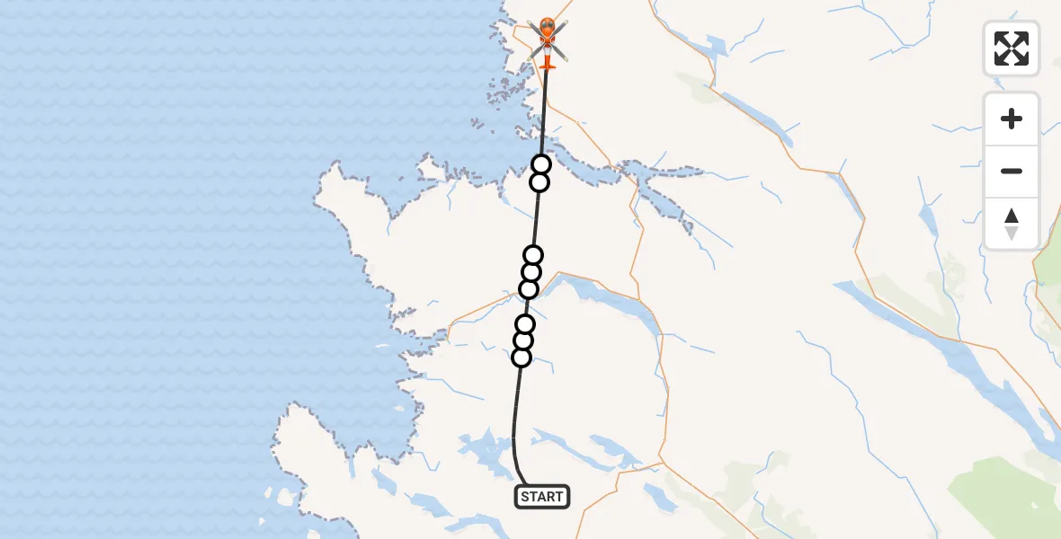 Flight route Coastguard Helicopter Highland - Inner Seas, 30 October 2026, 14:45