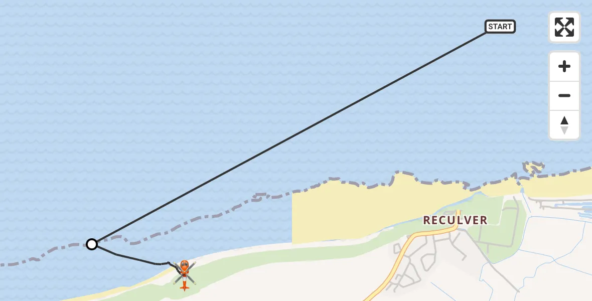 Flight route Coastguard Helicopter North Sea - Hillborough, 30 October 2026, 15:18