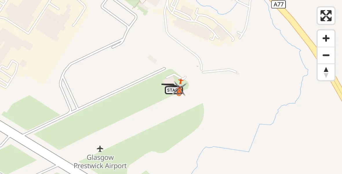 Flight route Coastguard Helicopter Glasgow Prestwick Airport - Glasgow Prestwick Airport, 30 October 2026, 15:39