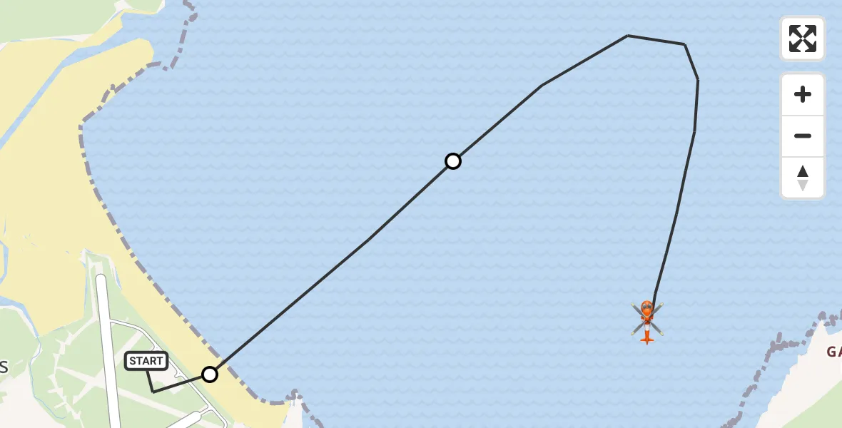Flight route Coastguard Helicopter Stornoway Airport - Inner Seas, 30 October 2026, 15:54