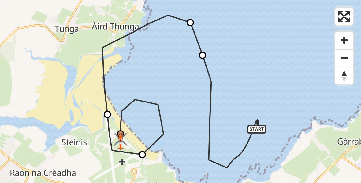 Flight route Coastguard Helicopter Inner Seas - Stornoway Airport, 30 October 2026, 16:08