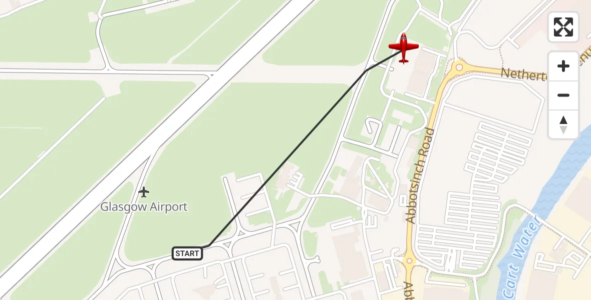 Flight route Air Ambulance Aircraft Glasgow Airport - Glasgow Airport, 30 October 2026, 16:37