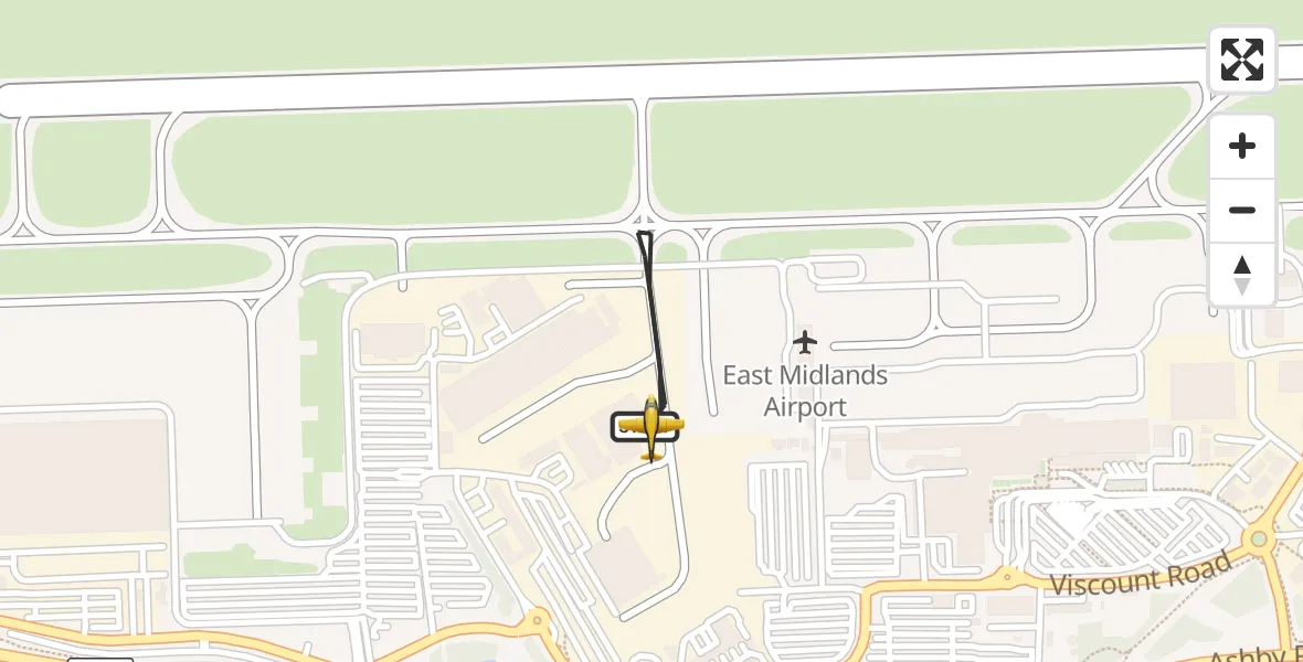 Flight route Police Aircraft East Midlands Airport - East Midlands Airport, 30 October 2026, 17:11