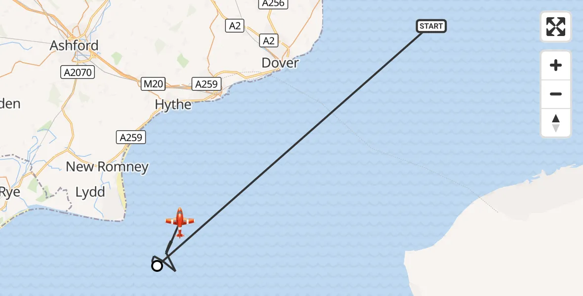 Flight route Coastguard Drone North Sea - English Channel, 31 October 2026, 03:22