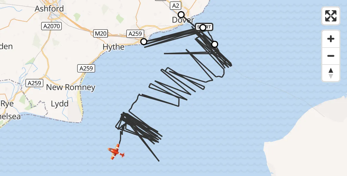 Flight route Coastguard Drone English Channel - English Channel, 31 October 2026, 08:24