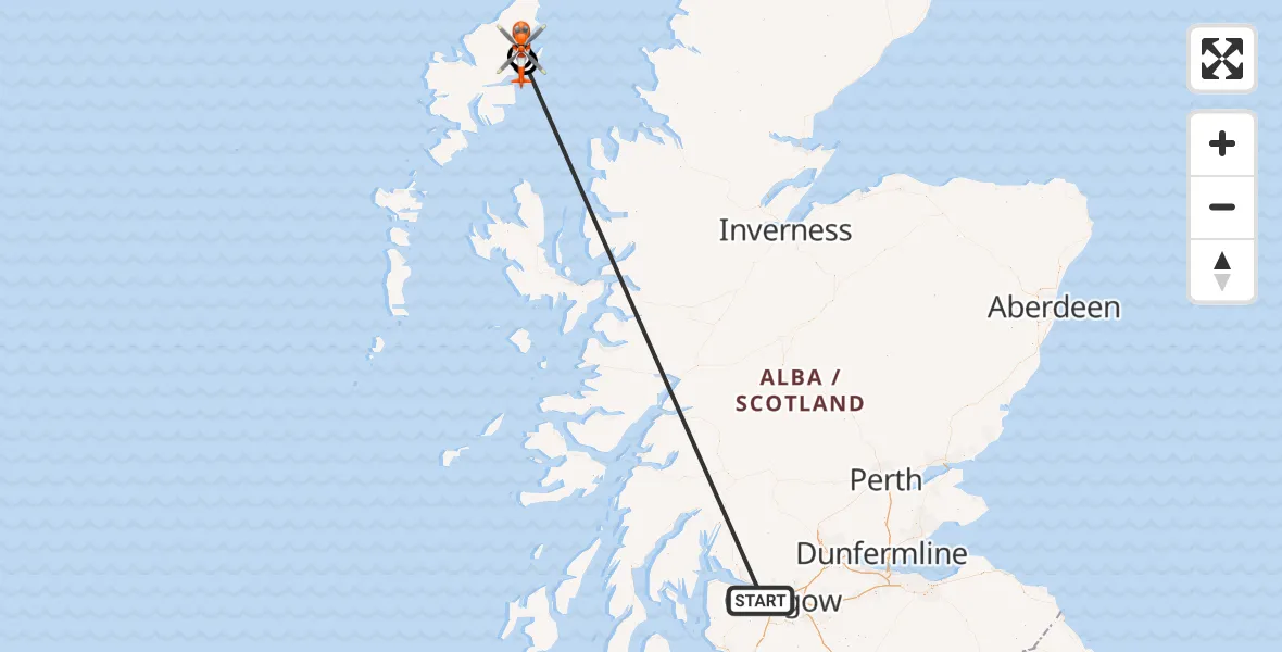 Flight route Coastguard Helicopter Glasgow Airport - Glasgow Airport, 31 October 2026, 11:20