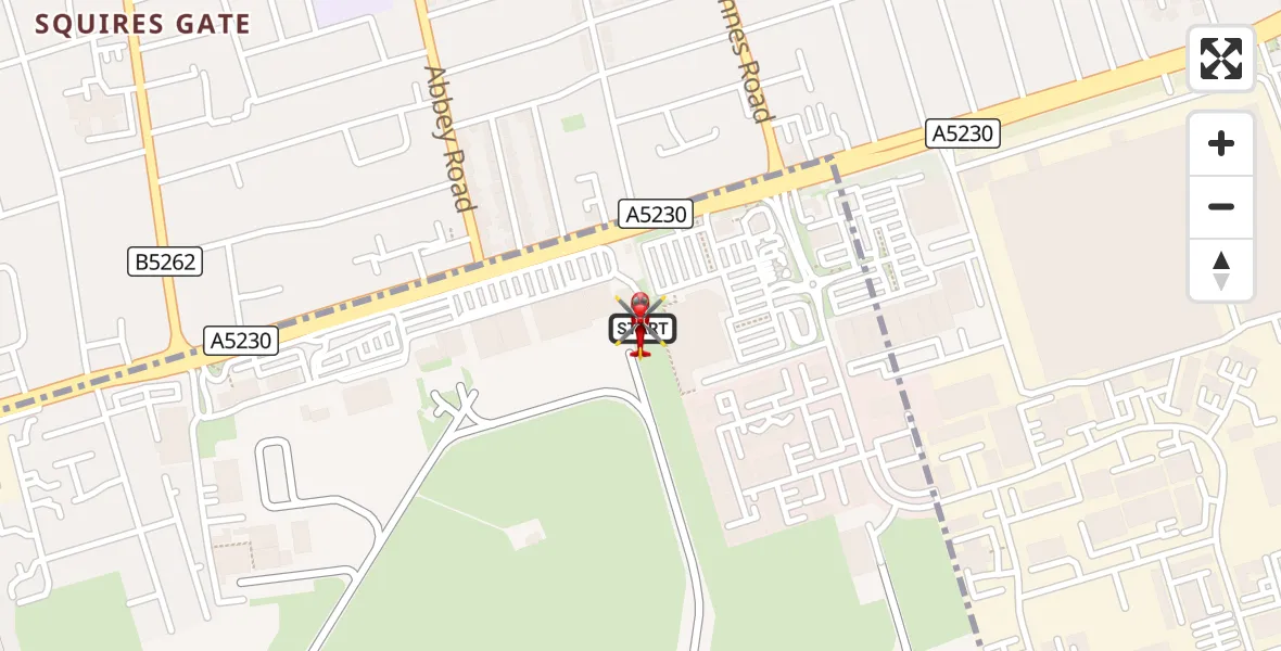 Flight route Air Ambulance Helicopter Blackpool Airport - Blackpool Airport, 31 October 2026, 14:22