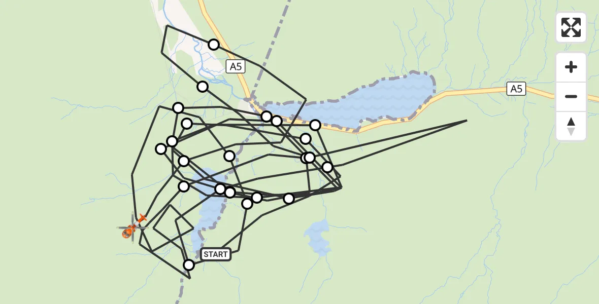 Flight route Coastguard Helicopter Capel Curig - Llandygai, 31 October 2026, 14:26