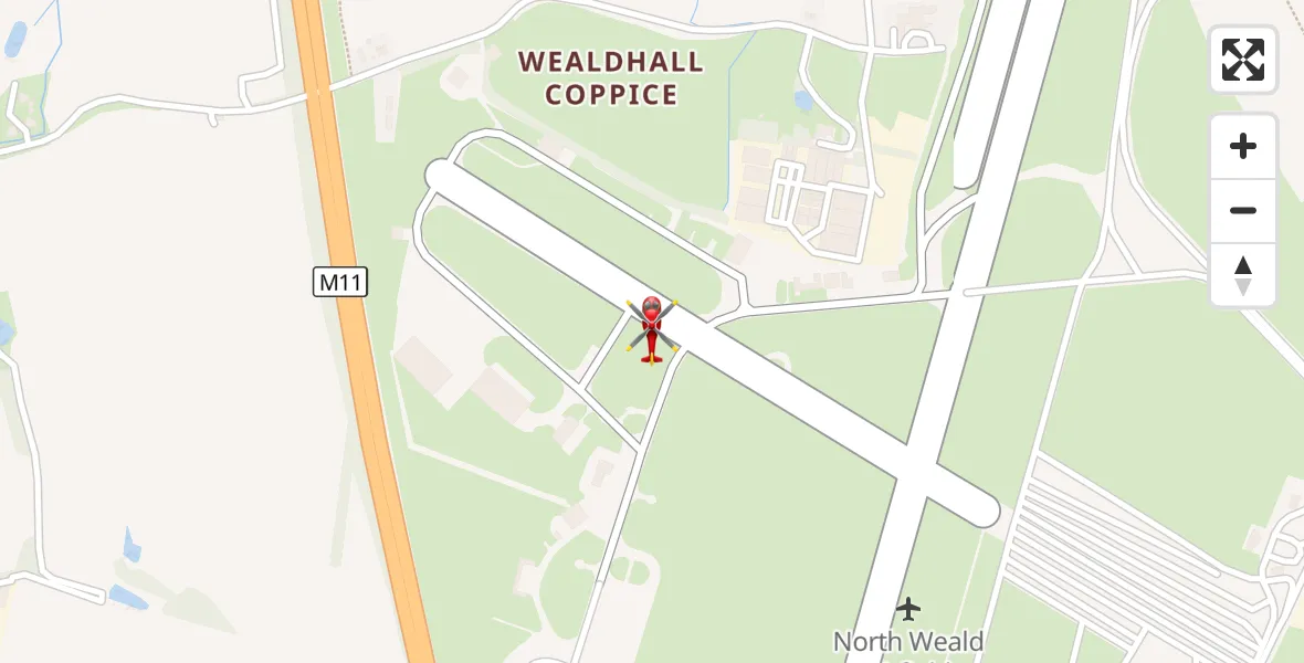 Flight route Air Ambulance Helicopter North Weald Airfield - North Weald Airfield, 31 October 2026, 15:17