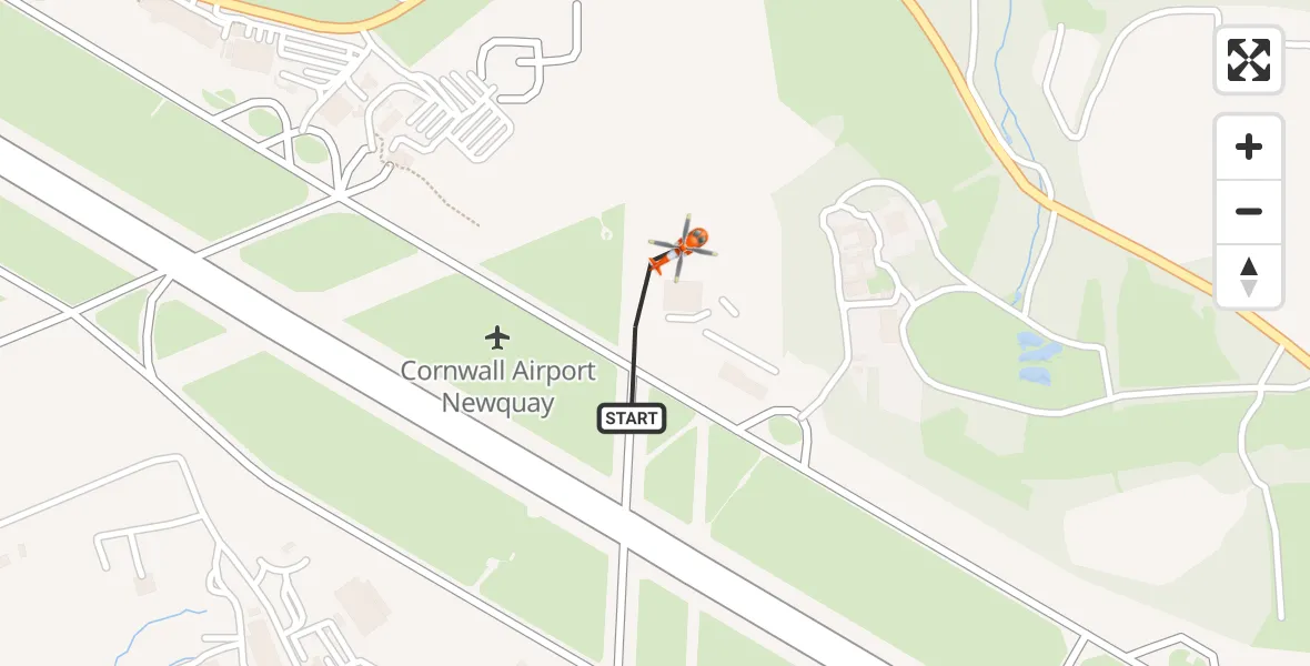 Flight route Coastguard Helicopter Cornwall Airport Newquay - Cornwall Airport Newquay, 31 October 2026, 16:09